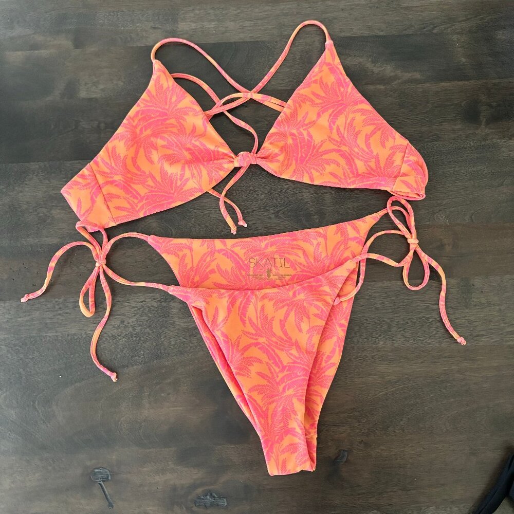 Skatie Swim BOCA Pink and Orange Bikini - XS Vera Bottoms M Sarah Top